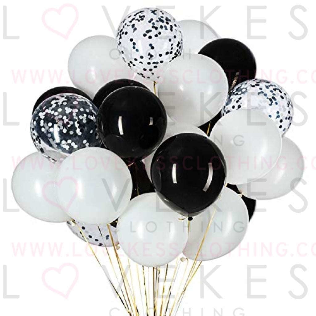 Black, Confetti and White Balloons – Pack of 50, Great for Weddings Birthdays Bridal Shower Decorations Graduation Party Decorations Supplies 3 Style, 12 Inch