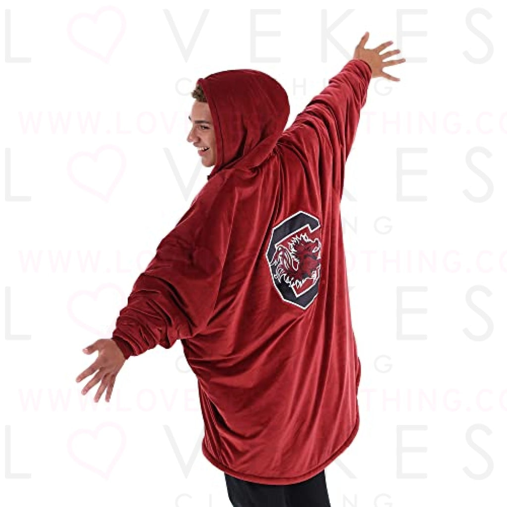 THE COMFY Original Quarter-Zip | University of South Carolina Logo & Insignia | Oversized Microfiber & Sherpa Wearable Blanket with Zipper, Seen On Shark Tank, One Size Fits All