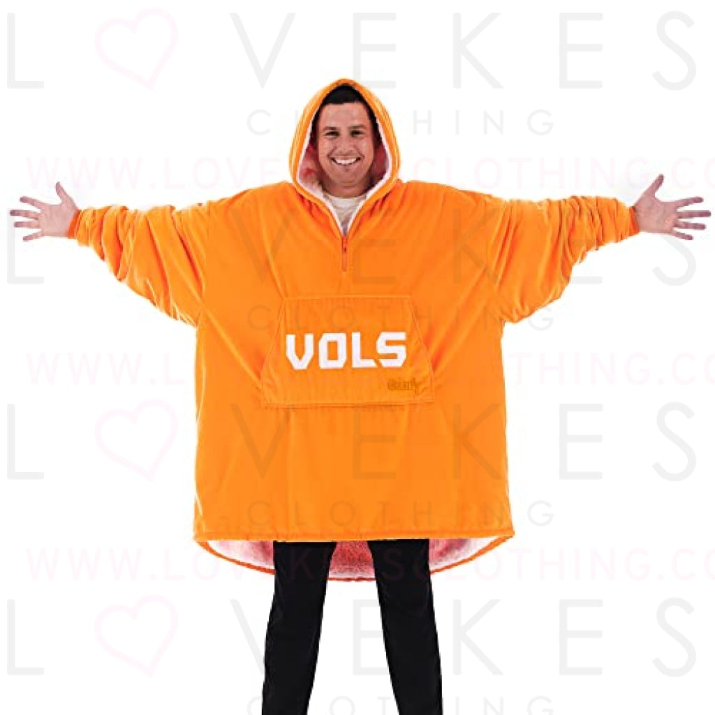 THE COMFY Original Quarter-Zip | University of Tennessee Logo & Insignia | Oversized Microfiber & Sherpa Wearable Blanket with Zipper, Seen On Shark Tank, One Size Fits All