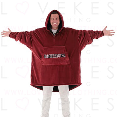 THE COMFY Original Quarter-Zip | University of South Carolina Logo & Insignia | Oversized Microfiber & Sherpa Wearable Blanket with Zipper, Seen On Shark Tank, One Size Fits All