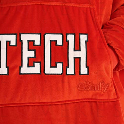 THE COMFY Original Quarter-Zip | Texas Tech University Logo & Insignia | Oversized Microfiber & Sherpa Wearable Blanket with Zipper, Seen On Shark Tank, One Size Fits All
