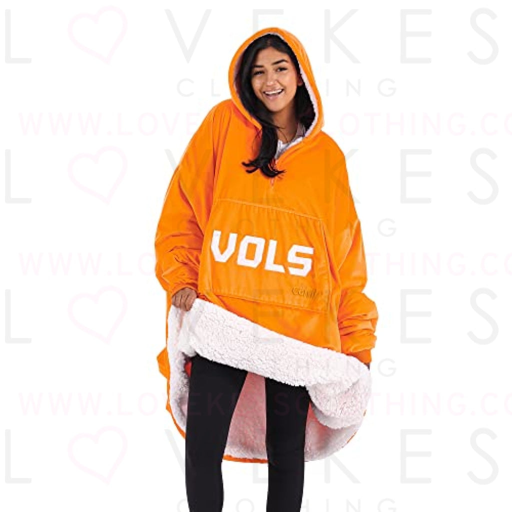 THE COMFY Original Quarter-Zip | University of Tennessee Logo & Insignia | Oversized Microfiber & Sherpa Wearable Blanket with Zipper, Seen On Shark Tank, One Size Fits All