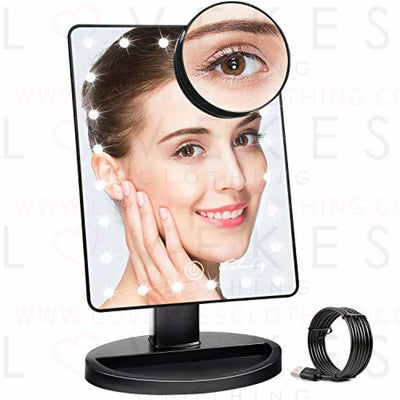 Fabuday Makeup Mirror with Lights - Lighted Makeup Mirror Touch Screen, 24 Led Makeup Mirror Light Adjustable, Dual Power Operated, Color Boxed, Black