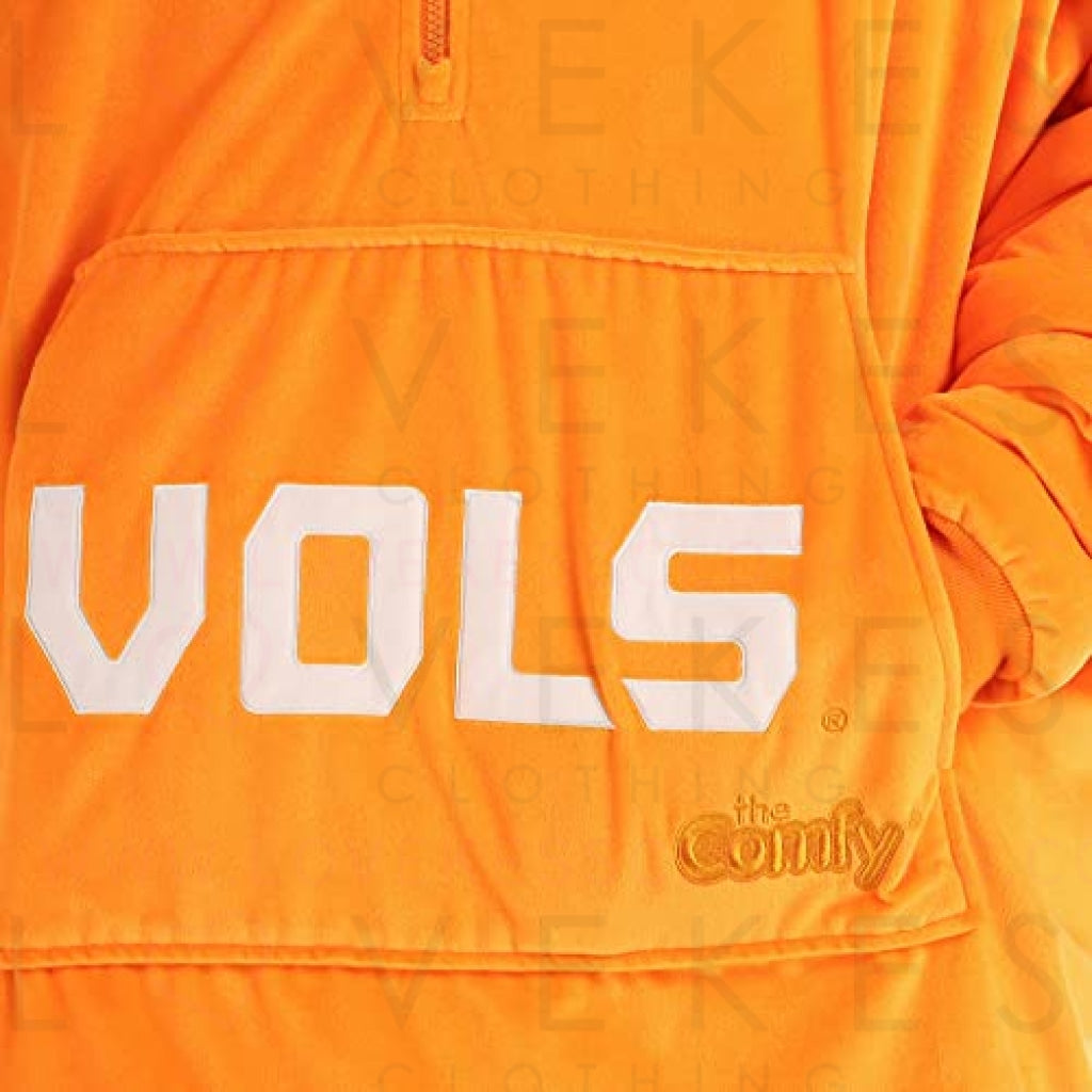 THE COMFY Original Quarter-Zip | University of Tennessee Logo & Insignia | Oversized Microfiber & Sherpa Wearable Blanket with Zipper, Seen On Shark Tank, One Size Fits All