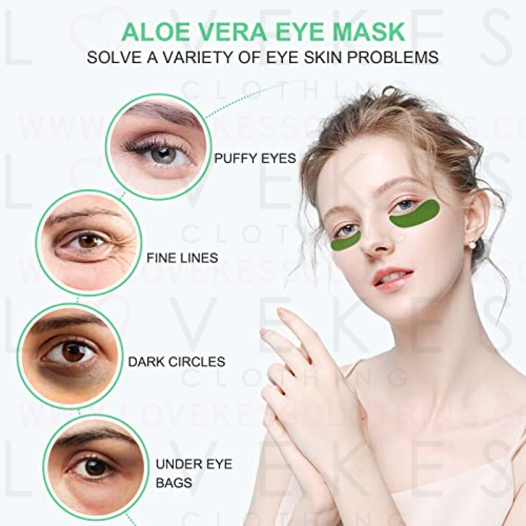 ASYBO Aloe Vera Eye Mask, 60 Pcs Under Eye Patches, Eye Treatment Mask for Under Eye Bags, Dark Circles, Puffy Eyes, Fine Lines, Anti-Aging and Anti-Wrinkle, Hydrating Eye Mask Skincare