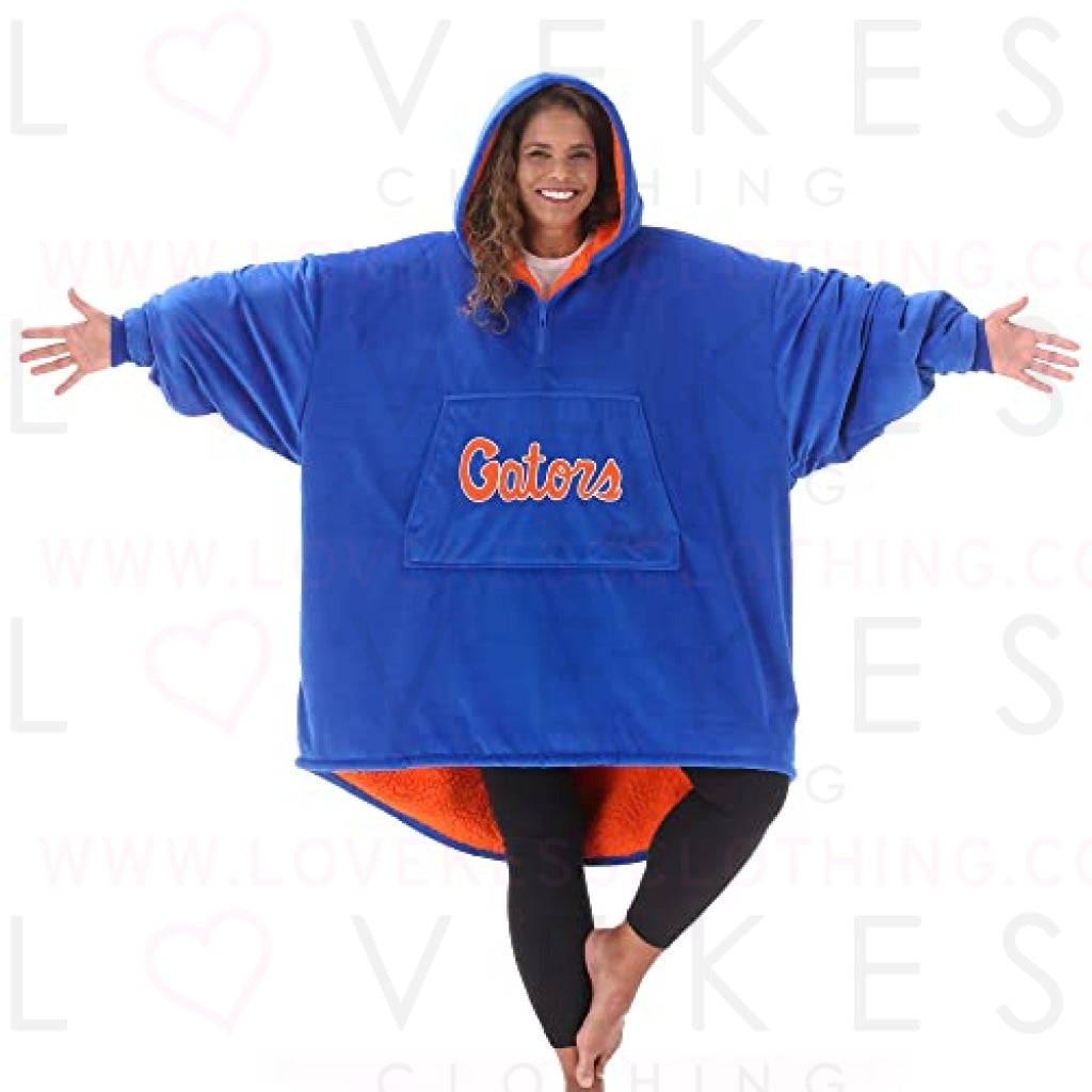 THE COMFY Original Quarter-Zip | University of Florida Logo & Insignia | Oversized Microfiber & Sherpa Wearable Blanket with Zipper, Seen On Shark Tank, One Size Fits All