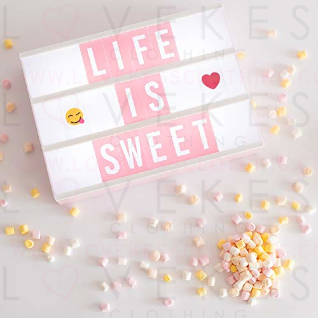 Pink Cinema Light Box with 312 Letters Emojis & 3 Markers Led Light Box for  Girl