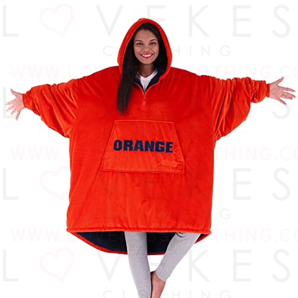THE COMFY Original Quarter-Zip | Syracuse University Logo & Insignia | Oversized Microfiber & Sherpa Wearable Blanket with Zipper, Seen On Shark Tank, One Size Fits All