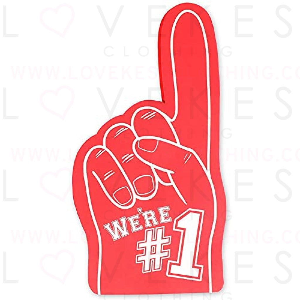 Okuna Outpost 2 Pack Foam Finger for Sporting Events, We’re Number 1, It's Going Down (Red, 17.5 in)