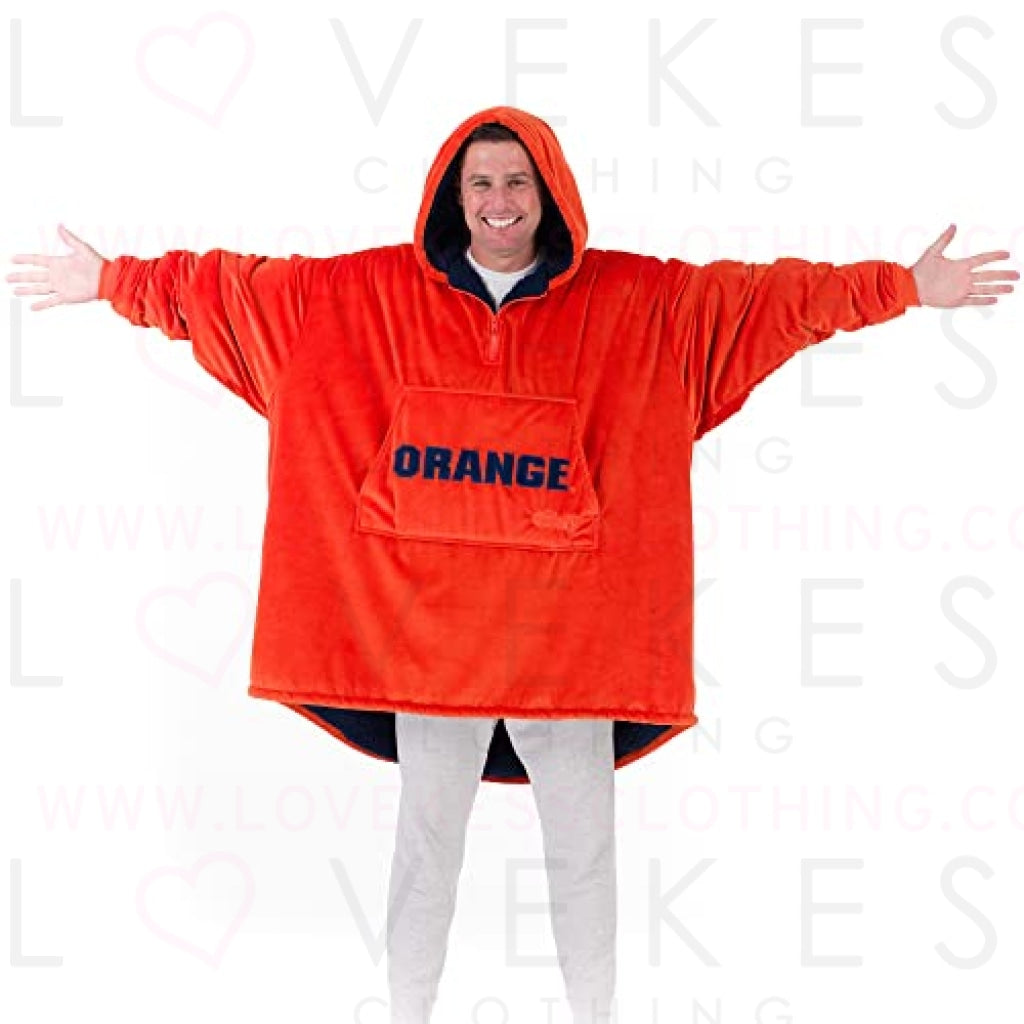 THE COMFY Original Quarter-Zip | Syracuse University Logo & Insignia | Oversized Microfiber & Sherpa Wearable Blanket with Zipper, Seen On Shark Tank, One Size Fits All