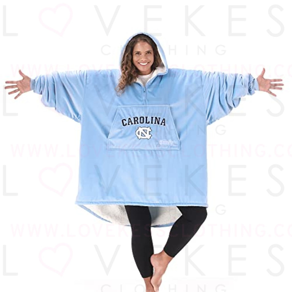 THE COMFY Original Quarter-Zip | University of North Carolina at Chapel Hill Logo & Insignia | Oversized Microfiber & Sherpa Wearable Blanket with Zipper, Seen On Shark Tank, One Size Fits All