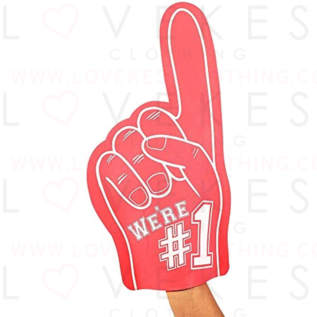 Okuna Outpost 2 Pack Foam Finger for Sporting Events, We’re Number 1, It's Going Down (Red, 17.5 in)
