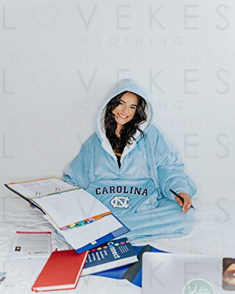 THE COMFY Original Quarter-Zip | University of North Carolina at Chapel Hill Logo & Insignia | Oversized Microfiber & Sherpa Wearable Blanket with Zipper, Seen On Shark Tank, One Size Fits All