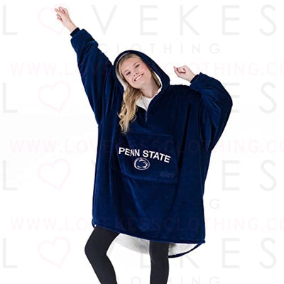 THE COMFY Original Quarter-Zip | Pennsylvania State University Logo & Insignia | Oversized Microfiber & Sherpa Wearable Blanket with Zipper, Seen On Shark Tank, One Size Fits All