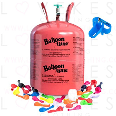 Helium Tank for Balloons At Home, 14.9 Cu Ft Helium Balloon Pump Kit with 50 Assorted Latex Balloons, White Curling Ribbon and Wholesalehome Balloon Tie Tool