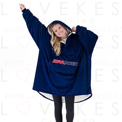 THE COMFY Original Quarter-Zip | University of Arizona Logo & Insignia | Oversized Microfiber & Sherpa Wearable Blanket with Zipper, Seen On Shark Tank, One Size Fits All
