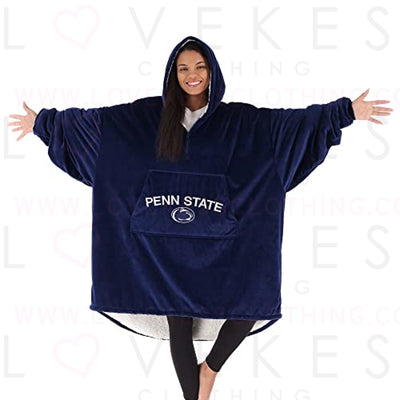 THE COMFY Original Quarter-Zip | Pennsylvania State University Logo & Insignia | Oversized Microfiber & Sherpa Wearable Blanket with Zipper, Seen On Shark Tank, One Size Fits All