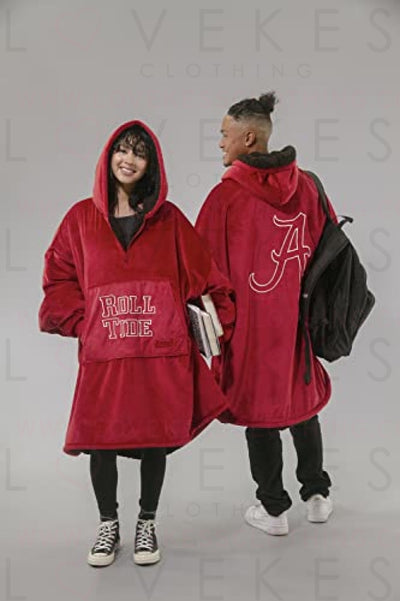 THE COMFY Original Quarter-Zip | University of Alabama Logo & Insignia | Oversized Microfiber & Sherpa Wearable Blanket with Zipper, Seen On Shark Tank, One Size Fits All