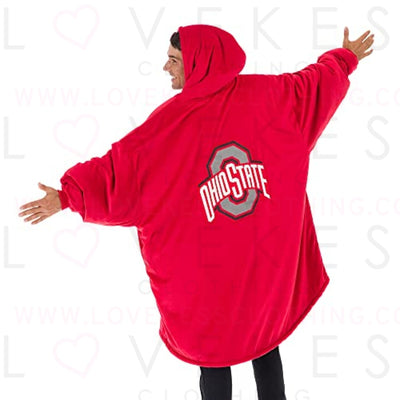THE COMFY Original Quarter-Zip | Ohio State University Logo & Insignia | Oversized Microfiber & Sherpa Wearable Blanket with Zipper, Seen On Shark Tank, One Size Fits All