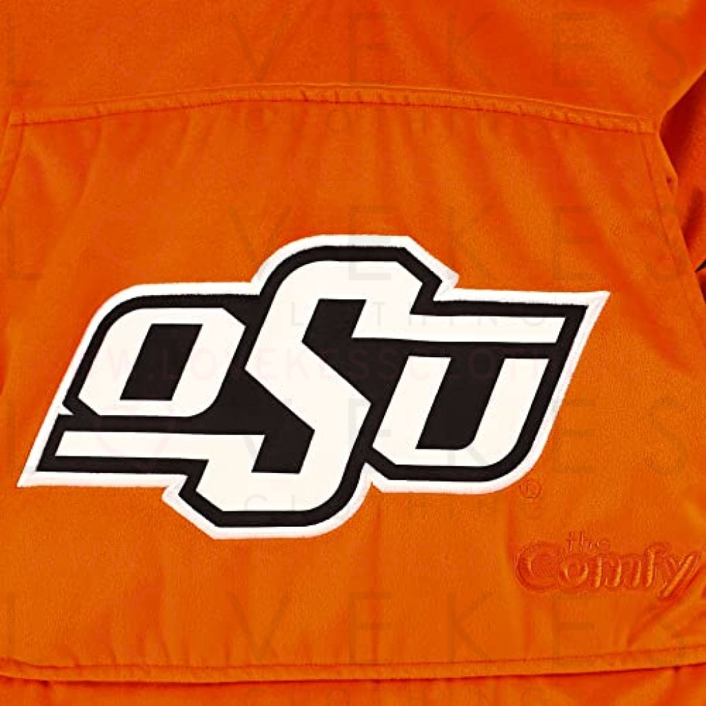 THE COMFY Original Quarter-Zip | Oklahoma State University Logo & Insignia | Oversized Microfiber & Sherpa Wearable Blanket with Zipper, Seen On Shark Tank, One Size Fits All