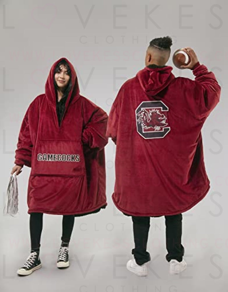 THE COMFY Original Quarter-Zip | University of South Carolina Logo & Insignia | Oversized Microfiber & Sherpa Wearable Blanket with Zipper, Seen On Shark Tank, One Size Fits All