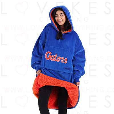 THE COMFY Original Quarter-Zip | University of Florida Logo & Insignia | Oversized Microfiber & Sherpa Wearable Blanket with Zipper, Seen On Shark Tank, One Size Fits All