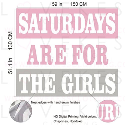 Saturdays Are For The Girls Tapestry, 51"H X 59"L, Tapestry Wall Hanging For Bedroom Dorm