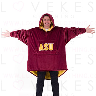THE COMFY Original Quarter-Zip | Arizona State University Logo & Insignia | Oversized Microfiber & Sherpa Wearable Blanket with Zipper, Seen On Shark Tank, One Size Fits All