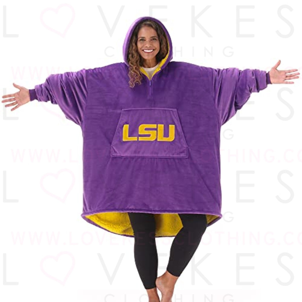 Louisiana State Blanket Hoodie, Oversized Sherpa Blanket Sweatshirt, Wearable Blanket Hoodie, Wearable shops Hoodie Blanket, Unisex Blanket Hoodie