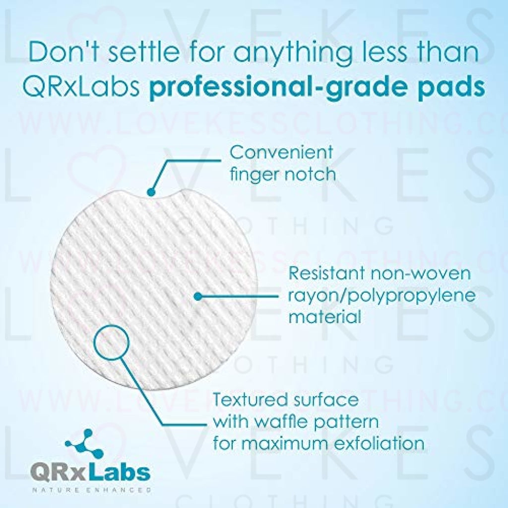 QRxLabs Glycolic Acid 20% Resurfacing Pads for Face & Body with Vitamins B5, C & E, Green Tea, Calendula, Allantoin - Exfoliates Surface Skin and Reduces Fine Lines and Wrinkles - Peel Pads