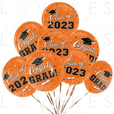 Graduation Party Decorations, Congrats Grad Balloons for 2023 Graduation Party Supplies,12 pcs Class Orange Balloons, 17 Inch