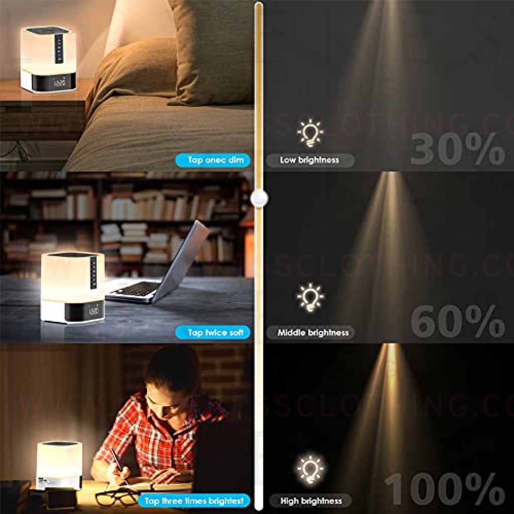 Night Lights Bluetooth Speaker, Alarm Clock Bluetooth Speaker...