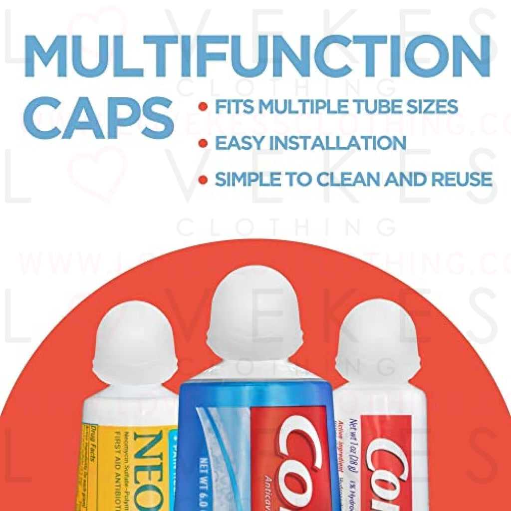Toothpaste Caps 3 Pack, SqueezMe by Chrome Cherry, Self-Closing, Reusable Silicone Caps, Mess-Free Toothpaste Dispenser Squeezer Lids for Kids, Adults, Bathroom Accessories for Tooth and Gum Health