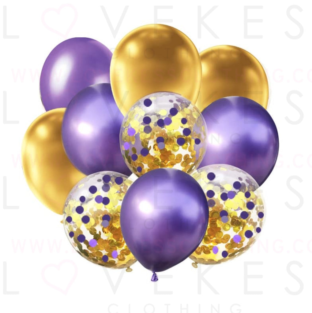 Halloween Party Decorations Purple Confetti and Gold Balloons – Pack of 50,Party balloon Halloween Party Decorations Supplies 3 Style,12 Inch