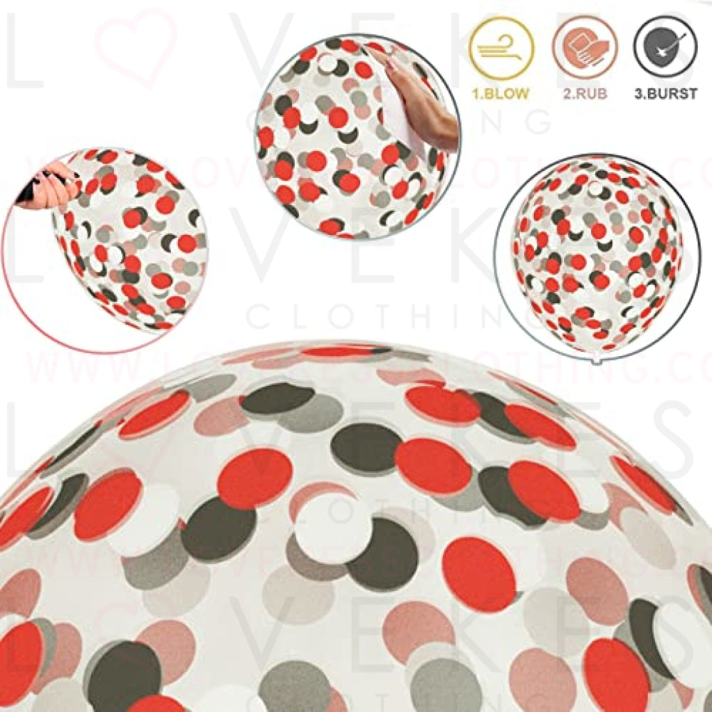 LoveKess Clothing - Red Black and White balloons 60 Pieces