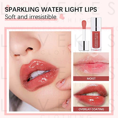 Hydrating Lip Glow Oil, Moisturizing Lip Glow Oil, Nourishing Glossy Transparent Lip Oil, Plumping Lip Oil, Lip Balm, Non-sticky Tinted Toot Lip Balm for Lip Care (Cherry)