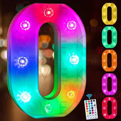 Colorful Light up Letters Led Marquee Letter Lights with Remote 18 Colors Letters with Lights for Wedding Birthday Party Lamp Christmas Home Bar Decoration - Diamond Design Battery Powered - O