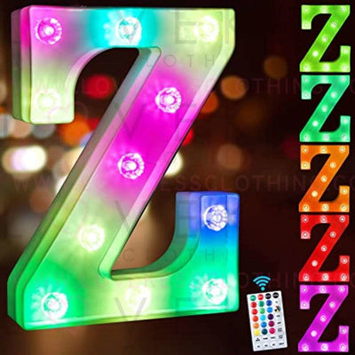 Colorful Light up Letters Led Marquee Letter Lights with Remote 18 Colors Letters with Lights for Wedding Birthday Party Lamp Christmas Home Bar Decoration - Diamond Design Battery Powered - Z