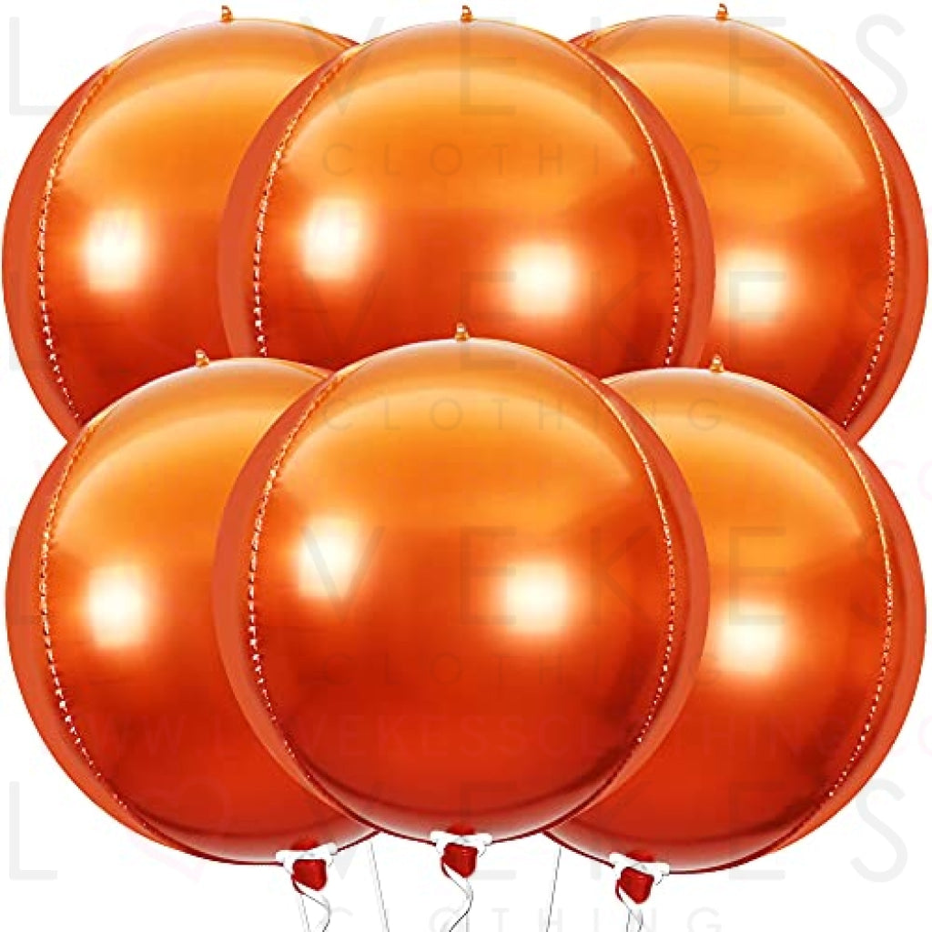 Large, Burnt Orange Balloons Foil - 22 Inch, Pack of 6 Metallic Orange Balloons for Thanksgiving Decorations | Orange Foil Balloons | Thanksgiving Balloons | Thanksgiving Foil Balloons for Birthday
