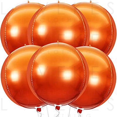 Large, Burnt Orange Balloons Foil - 22 Inch, Pack of 6 Metallic Orange Balloons for Thanksgiving Decorations | Orange Foil Balloons | Thanksgiving Balloons | Thanksgiving Foil Balloons for Birthday