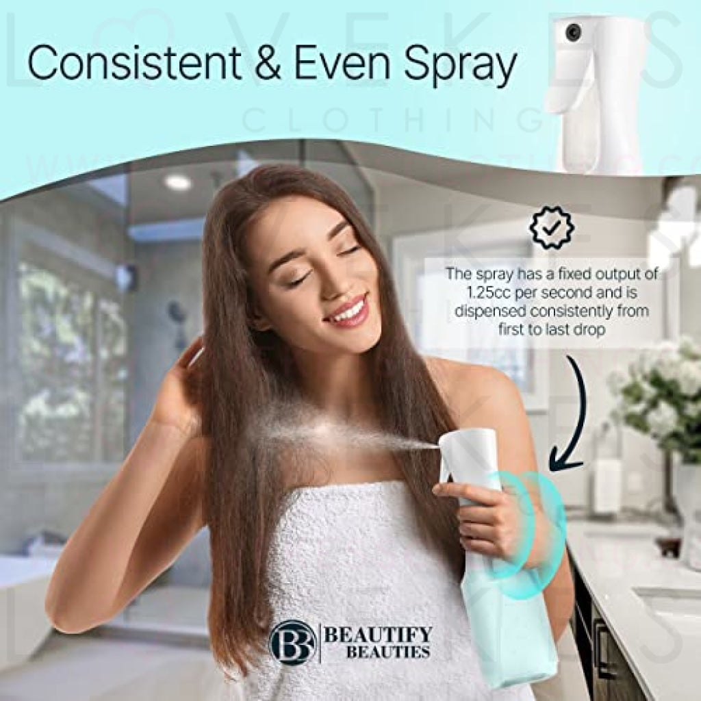 BeautifyBeauties Hair Spray Bottle – Ultra Fine Continuous Water Mister for Hairstyling, Cleaning, Plants, Misting & Skin Care (24 Ounce)