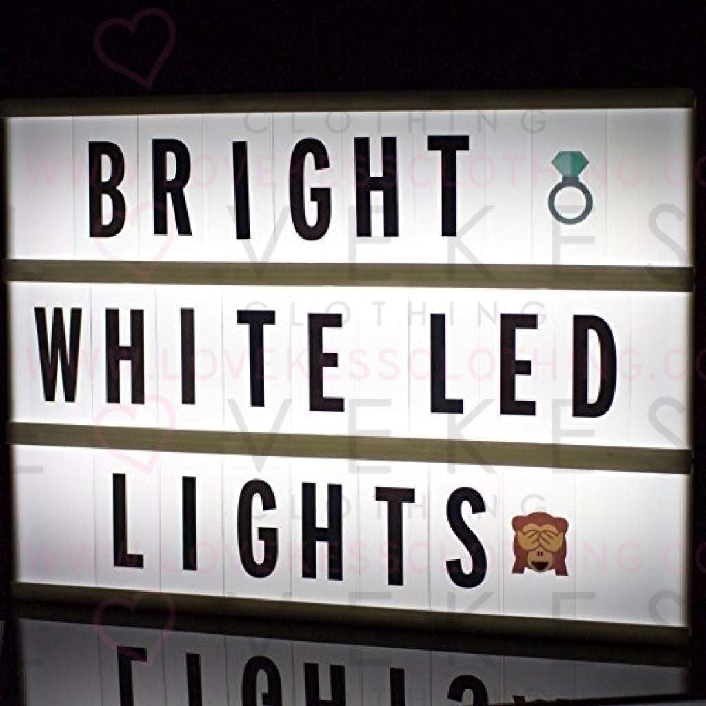 Pink Cinema Light Box with 400 Letters & Emojis & 2 Markers - BONNYCO, Led  Light Box Home, Office & Room Decor