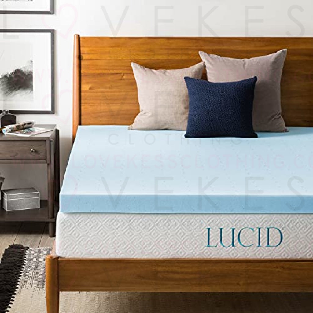 Lucid 3 Inch Mattress Topper Twin XL - Gel Infused Memory Foam – Memory Foam Mattress Topper Twin XL – Ventilated Design – CertiPur Certified
