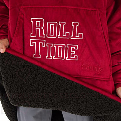THE COMFY Original Quarter-Zip | University of Alabama Logo & Insignia | Oversized Microfiber & Sherpa Wearable Blanket with Zipper, Seen On Shark Tank, One Size Fits All