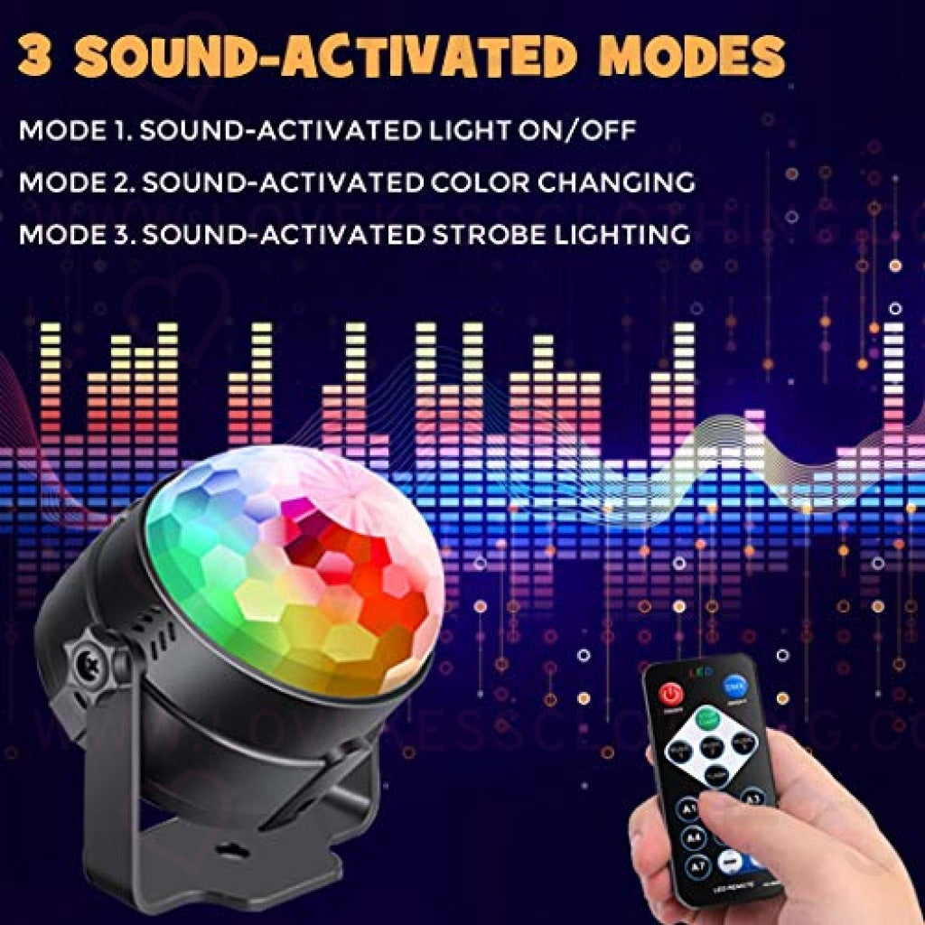 [2-Pack] Sound Activated Party Lights with Remote Control Dj Lighting, RGB Disco Ball Light, Strobe Lamp 7 Modes Stage Par Light for Home Room Dance Parties Bar Karaoke Xmas Wedding Show Club