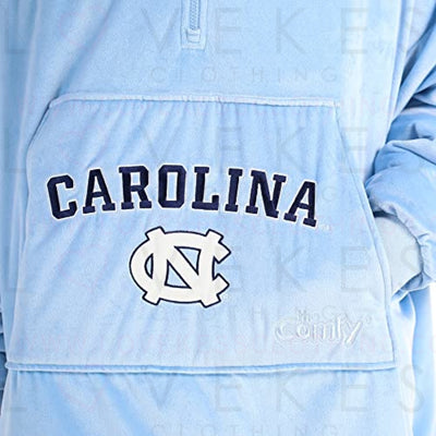 THE COMFY Original Quarter-Zip | University of North Carolina at Chapel Hill Logo & Insignia | Oversized Microfiber & Sherpa Wearable Blanket with Zipper, Seen On Shark Tank, One Size Fits All
