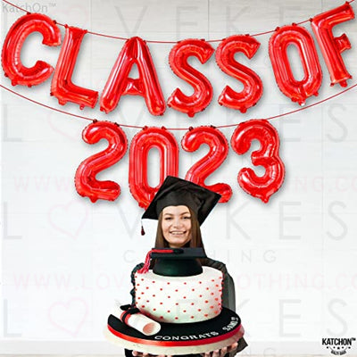 KatchOn, Red Class of 2023 Balloons - Large, 16 Inch | Class of 2023 Banner, Red Graduation Party Decorations 2023 | 2023 Graduation Balloons, Class of 2023 Decorations | 2023 Graduation Decorations