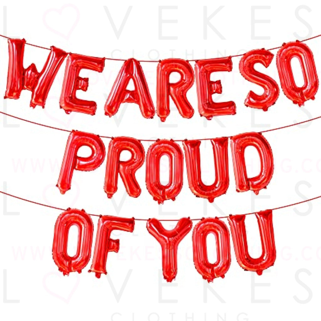 KatchOn, Red We Are So Proud of You Balloons - 16 Inch, Graduation Balloons | Congratulations Balloons, Graduation Party Decorations 2023 | Paramedic Party Decorations, Nurse Graduation Decorations