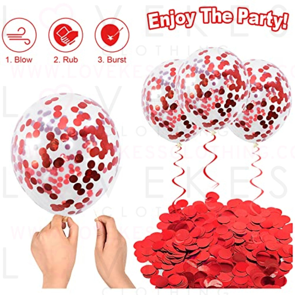 LoveKess Clothing - Red Black and White balloons 60 Pieces