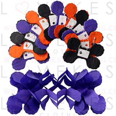 Black-Orange Purple Halloween Party-Decorations Streamers-Garland - 12pcs 4-Leaf Clover Paper Streamer,Graduation Wedding Birthday Bachelorette Baby Bridal Shower Banners Decor Ouruola